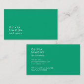 Cartes de visite minimalistes Turquoise (Devant / Derrière)