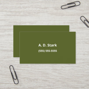 Cartes de visite minimalistes verts d'olive