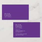 Cartes de visite minimalistes violets (Devant / Derrière)