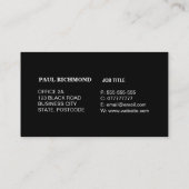 Cartes de visite minimalistic noirs propres (Dos)
