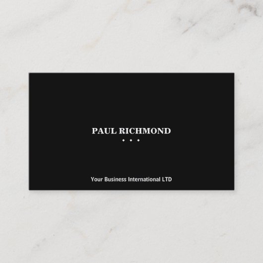 Cartes de visite minimalistic noirs propres (Devant)