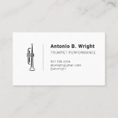 Cartes de visite minimaux du logo de trompette (Dos)