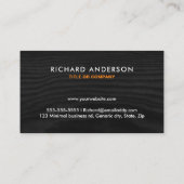 cartes de visite minimaux modernes en bois noir (Dos)