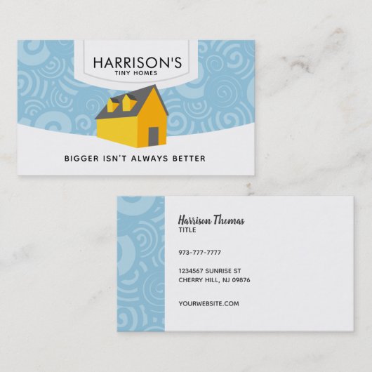 Cartes de visite minuscules de maisons (Devant / Derrière)