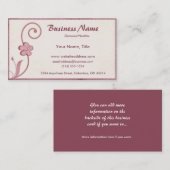 Cartes de visite mis en rouleau roses de la (Devant / Derrière)