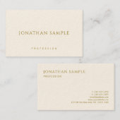 Cartes de visite Modèle moderne Élégant texte or (Devant / Derrière)