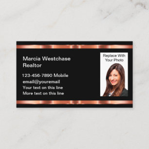 Cartes de visite Modèle photo Classy Realtor