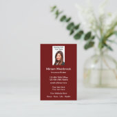 Cartes de visite Modèle photo de l'agent d'assuran (Debout devant)