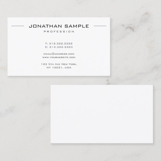 Cartes de visite modèles Moderne Professionnel (Devant / Derrière)