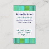 Cartes de visite modèles personnalisables Sea Mosa (Dos)