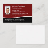 Cartes de visite Modèles photo du conseiller finan (Devant / Derrière)