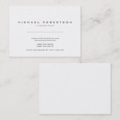 Cartes de visite moderne blanc pure (Devant / Derrière)