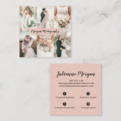 Cartes de visite moderne carrées avec rosé essuyé  (Devant / Derrière)