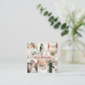 Cartes de visite moderne carrées avec rosé essuyé  (Debout devant)