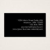 Cartes de visite modernes à monogramme noir et or (Dos)