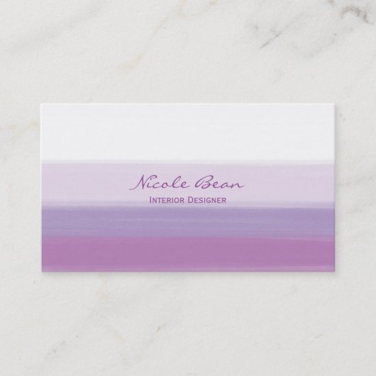 Cartes de visite modernes aquarelle violet lavande (Devant)