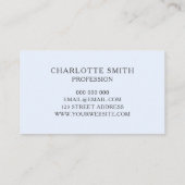 Cartes de visite modernes bleus en pastel (Dos)