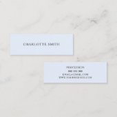 Cartes de visite modernes bleus en pastel (Devant / Derrière)