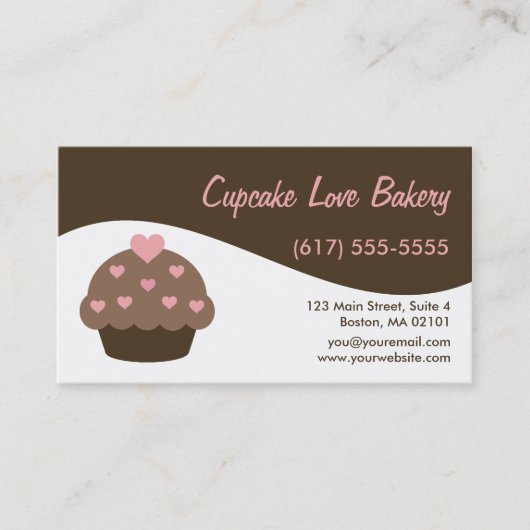 Cartes de visite modernes Brown de petit gâteau de (Devant)