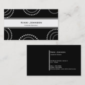 Cartes de visite modernes cercles pointillés noir  (Devant / Derrière)