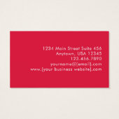 Cartes de visite modernes cercles rouge rose chaud (Dos)