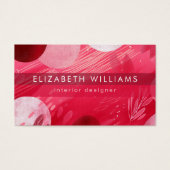 Cartes de visite modernes cercles rouge rose chaud (Devant)