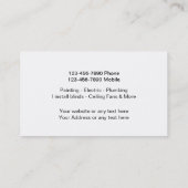 Cartes de visite modernes de bricoleur (Dos)