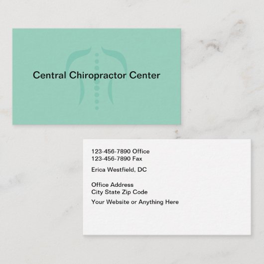 Cartes de visite modernes de chiropracteur (Devant / Derrière)
