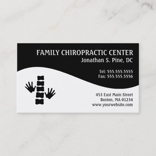 Cartes de visite modernes de chiropractie de (Devant)