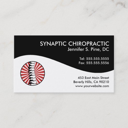 Cartes de visite modernes de chiropractie de (Devant)
