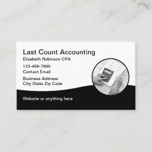 Cartes de visite modernes de comptabilité CPA mode