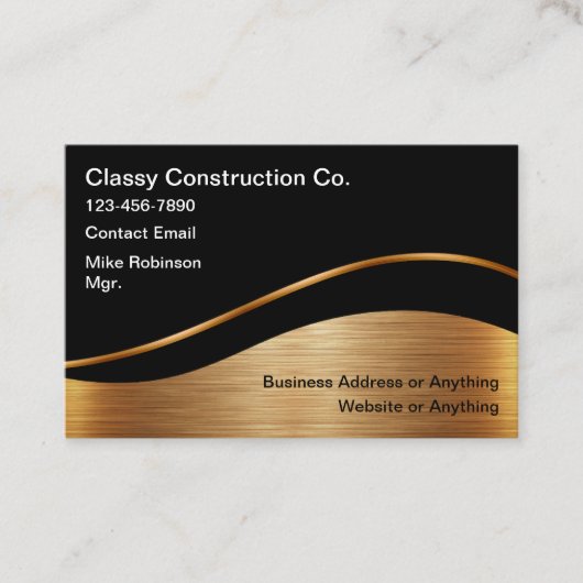 Cartes de visite modernes de construction de luxe (Devant)