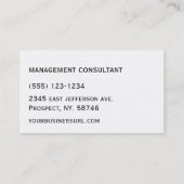 Cartes de visite modernes de consultant en matière (Dos)
