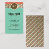 Cartes de visite modernes de coutume de monogramme (Devant / Derrière)