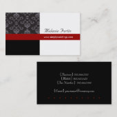 Cartes de visite modernes de damassé (Devant / Derrière)