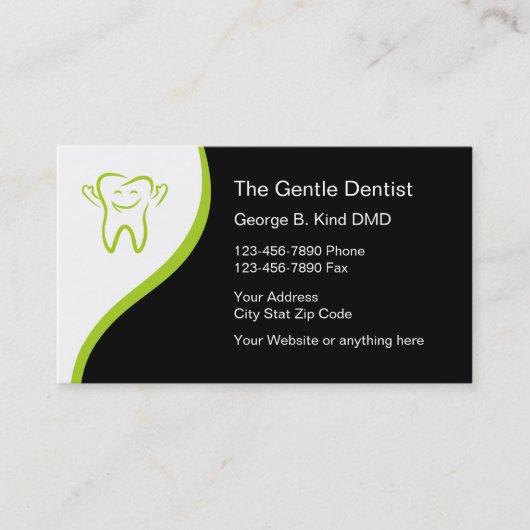 Cartes de visite modernes de dentiste (Devant)
