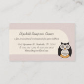 Cartes de visite modernes de garde de hiboux (Dos)