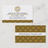 Cartes de visite modernes de globe d'or élégant du (Devant / Derrière)