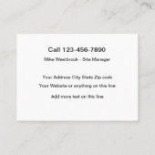 Cartes de visite modernes de la construction (Dos)