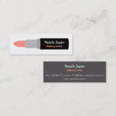 Cartes de visite modernes de maquilleur de rouge à (Devant / Derrière)