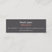 Cartes de visite modernes de maquilleur de rouge à (Dos)