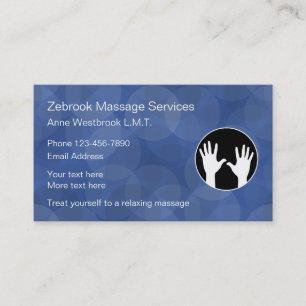Cartes de visite modernes de massage