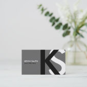 Cartes de visite modernes de monogramme (Debout devant)