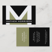 Cartes de visite modernes de monogramme (Devant / Derrière)