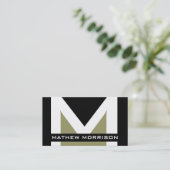 Cartes de visite modernes de monogramme (Debout devant)