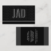 Cartes de visite modernes de monogramme (Devant / Derrière)