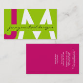 Cartes de visite modernes de monogramme (Devant / Derrière)
