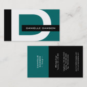 Cartes de visite modernes de monogramme (Devant / Derrière)