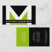 Cartes de visite modernes de monogramme (Devant / Derrière)