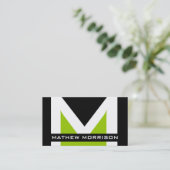Cartes de visite modernes de monogramme (Debout devant)